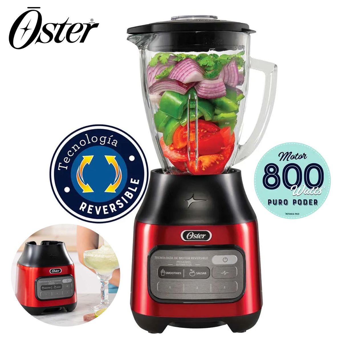 OSTER - Licuadora Reversible Oster BLSTPEG-CRT 3 Velocidades