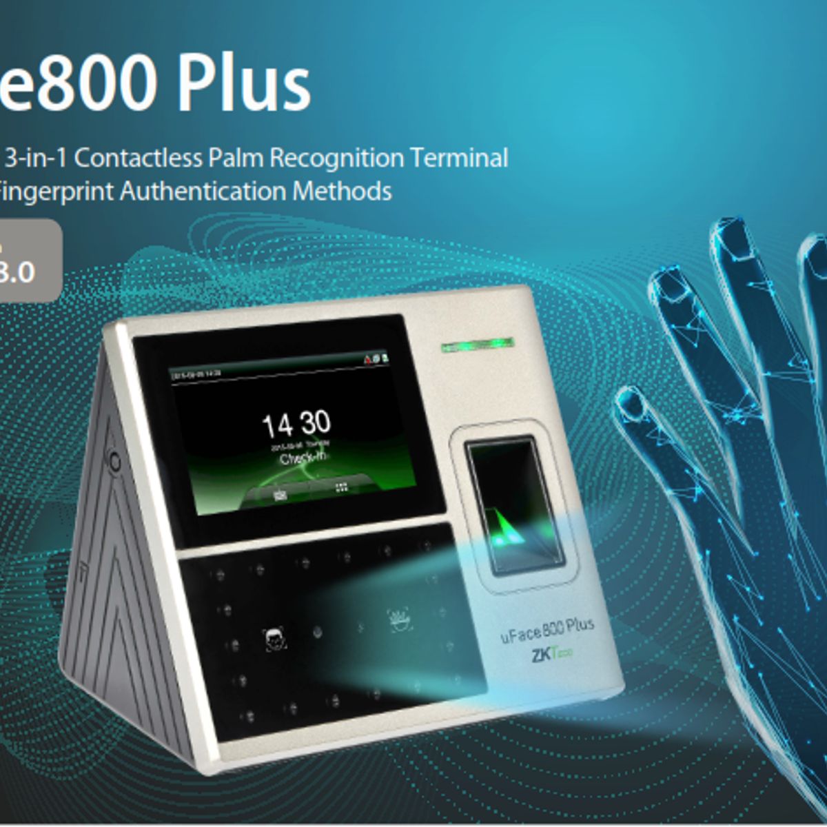 ZKTECO - TERMINAL DE ASISTENCIA ZKTECO 4K HUELLAS ADMS PN UFACE-800 PLUS - ID