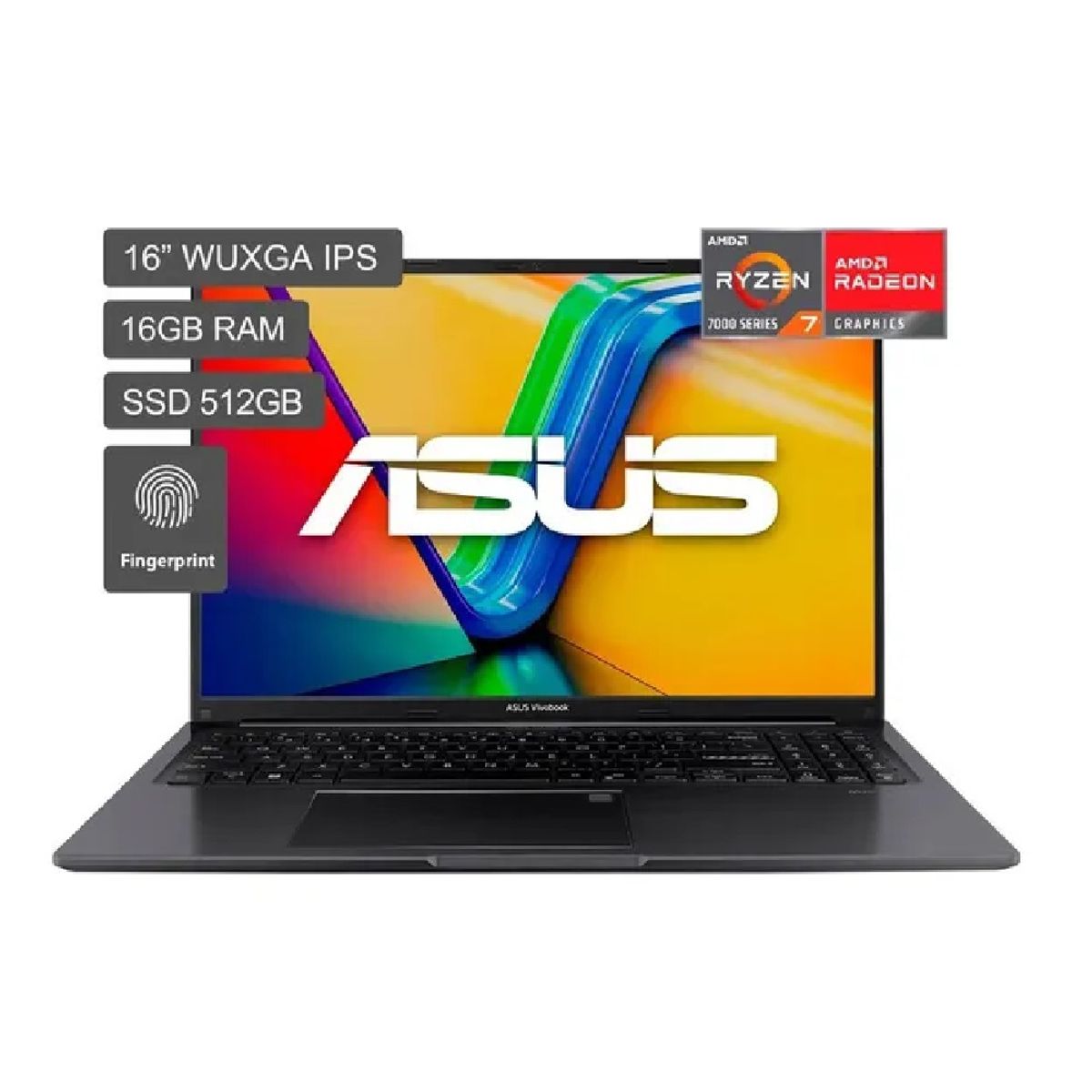ASUS - Asus Vivobook M1605YA-MB160W 16" WUXGA, AMD Ryzen 7 7730U, 16GB DDR4, 512GB SSD, Windows 11, negro