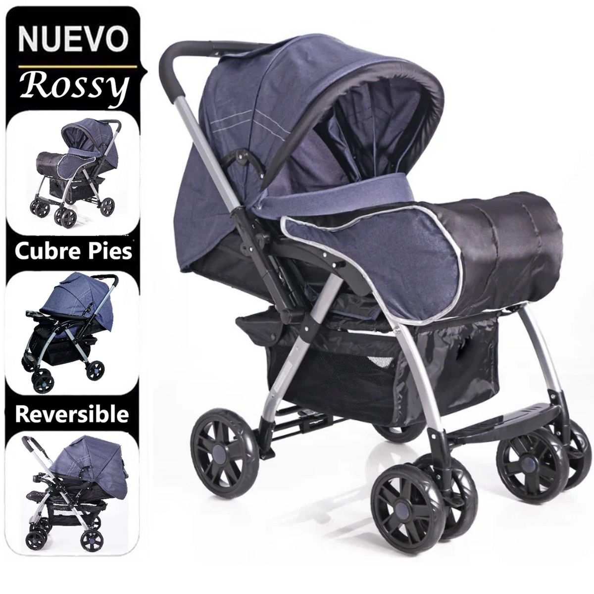 EBABY - Coche de Paseo Rossi AZUL