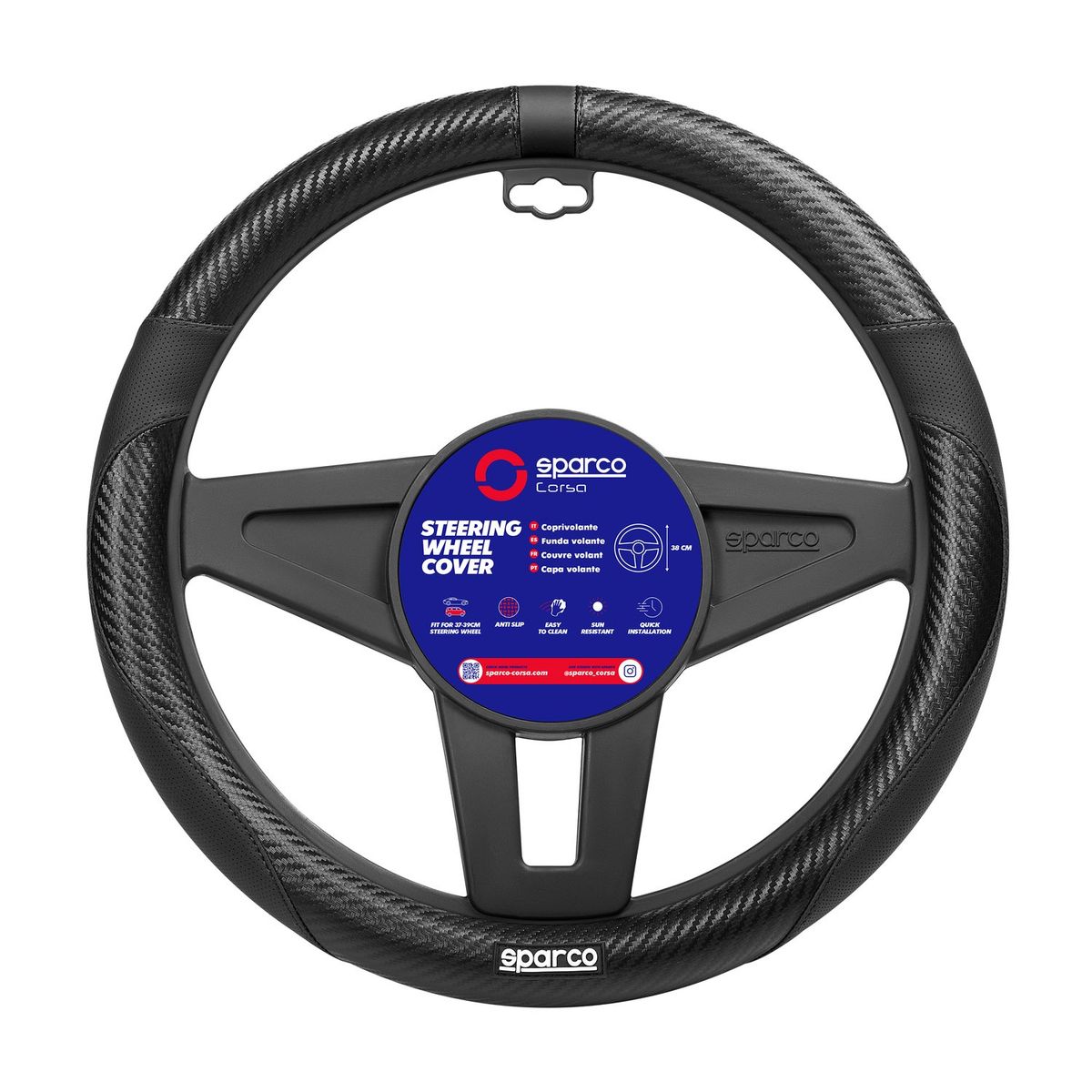 SPARCO - Cubre Volante Negro-Gris Para Auto SPS123GR