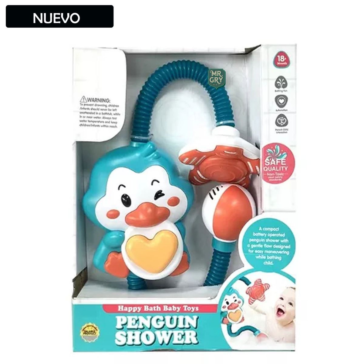 GENERICO - Regadera de Baño Pingüino para Bebes