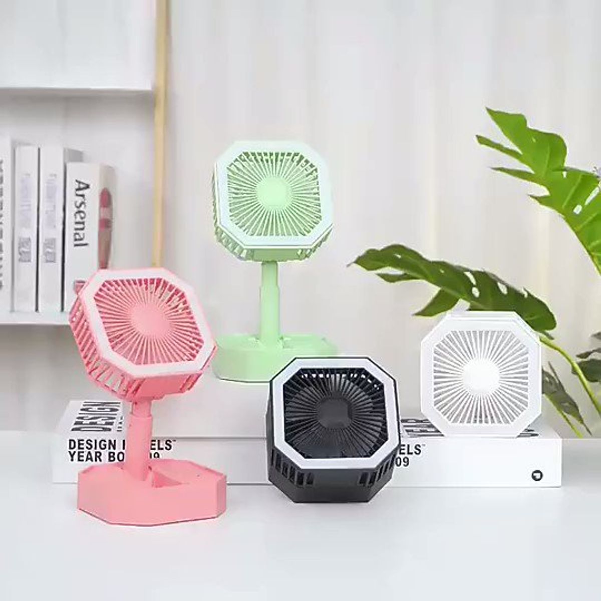 GENERICO - VENTILADOR MINI  RECARGABLE FLEXIBLE CON  LUZ LED   COLORES