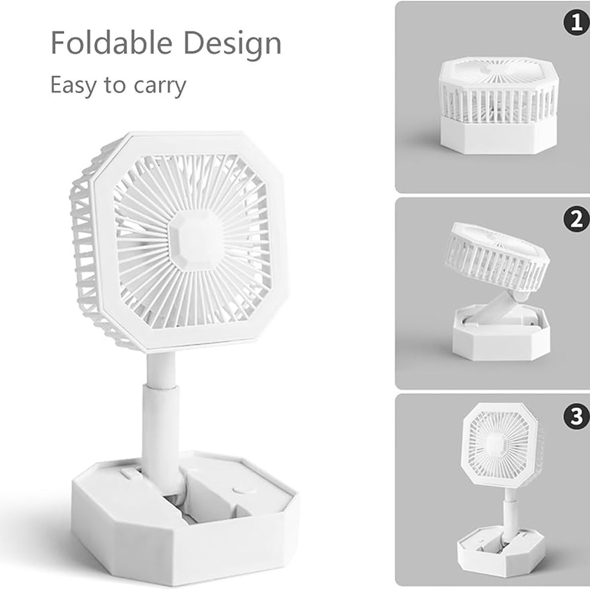 GENERICO - VENTILADOR MINI  RECARGABLE FLEXIBLE CON  LUZ LED   COLORES