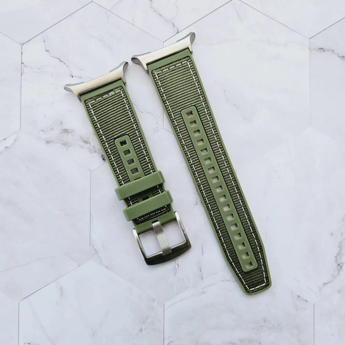 GENERICO - Correa Nylon con Silicona para SAMSUNG WATCH ULTRA - Verde