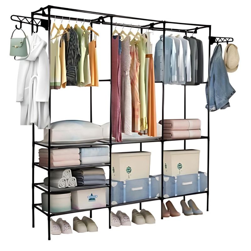 GENERICO - Ropero Colgador Organizador de Ropa 3 Cuerpos 175x162x43cm
