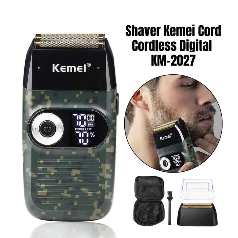KEMEI - Shaver Kemei Cord Cordless Digital KM-2027