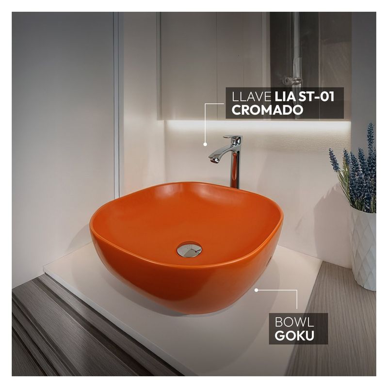 STONE - COMBO BOWL GOKU + LIA ST-01 + DESAGUE POP UP SREBOSE PBOWL 18CM