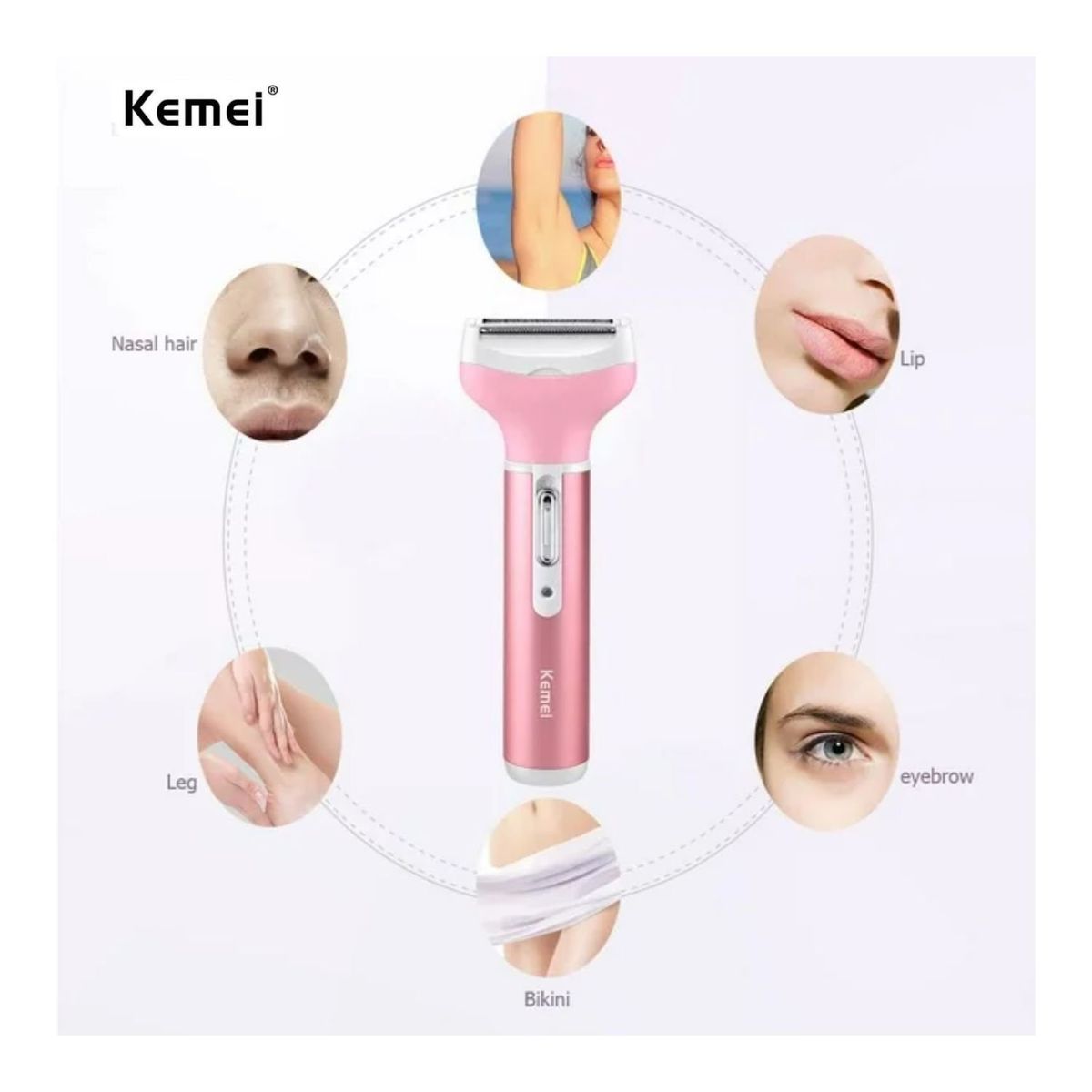 KEMEI - Depiladora Eléctrica Recargable  4en1 para Mujer
