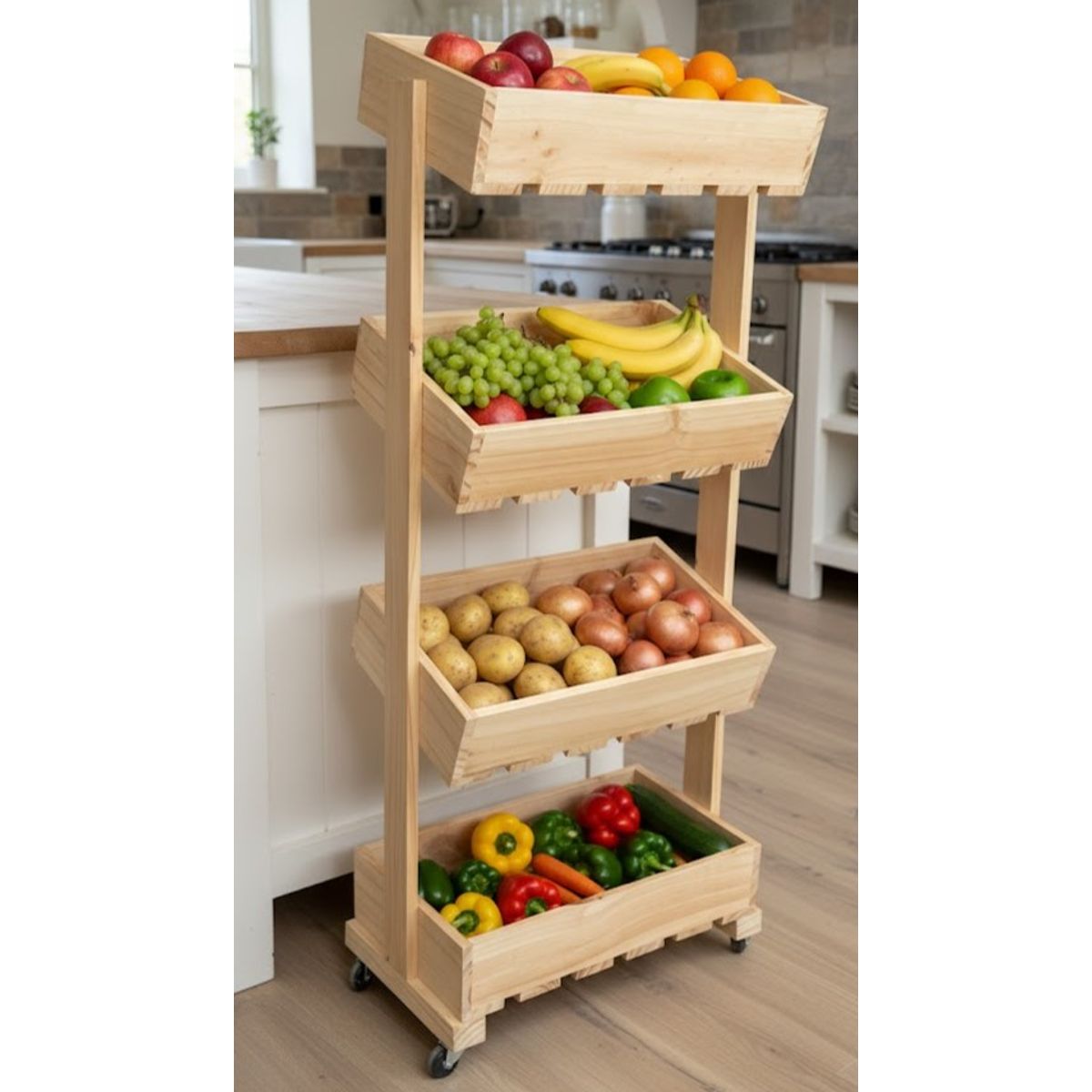 GENERICO - VERDULERO FRUTERO PINO COLOR NATURAL