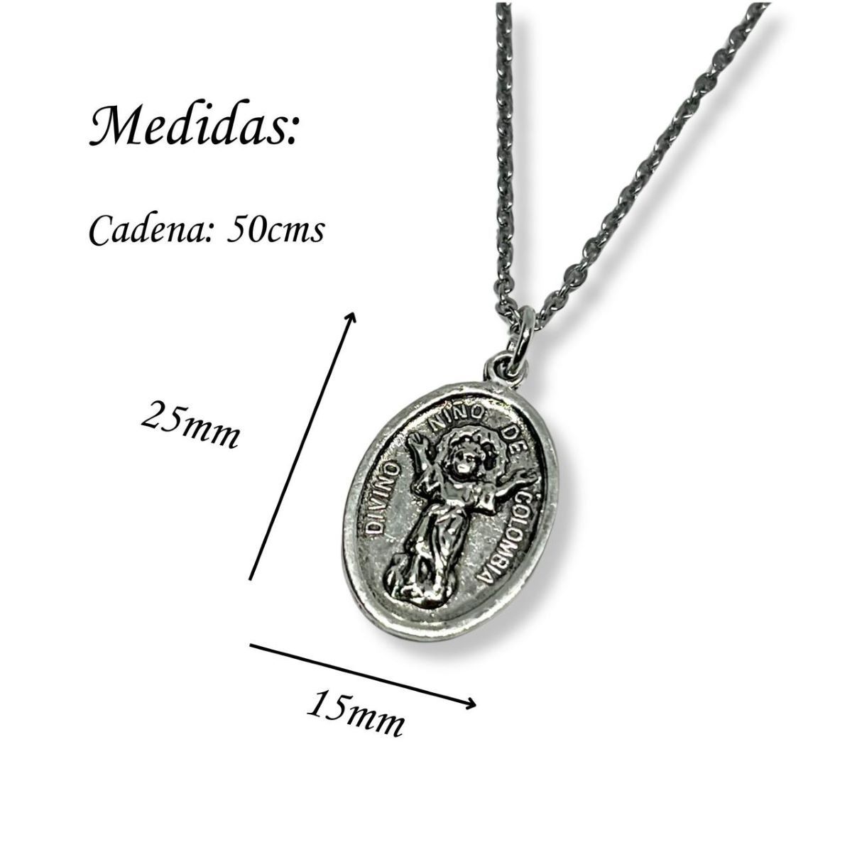 SANTORAL - Dije Divino Niño y Cadena - Metal