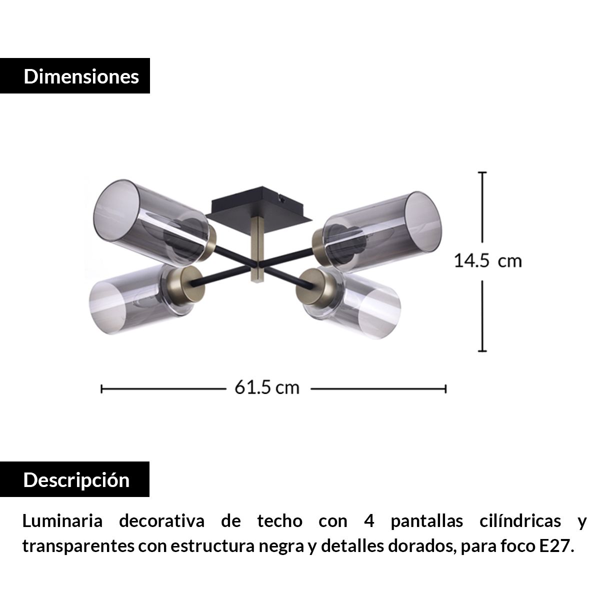 EVOLITE - Lámpara de techo sobrepuesta EDAT-0022