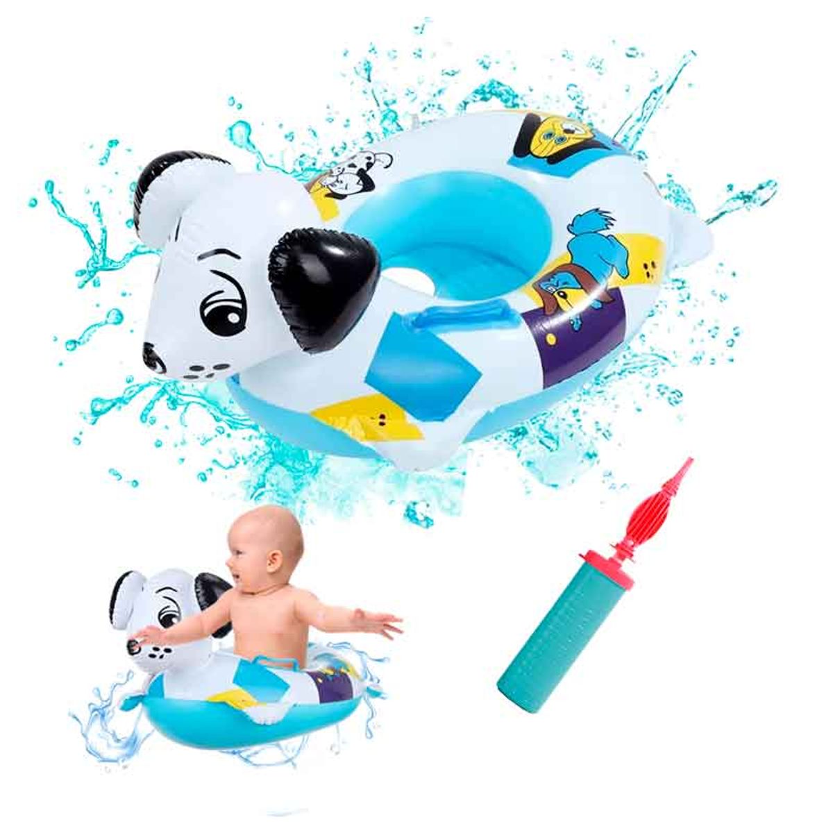 GENERICO - Flotador Bebé con Forma de Perrito en 3D + inflador