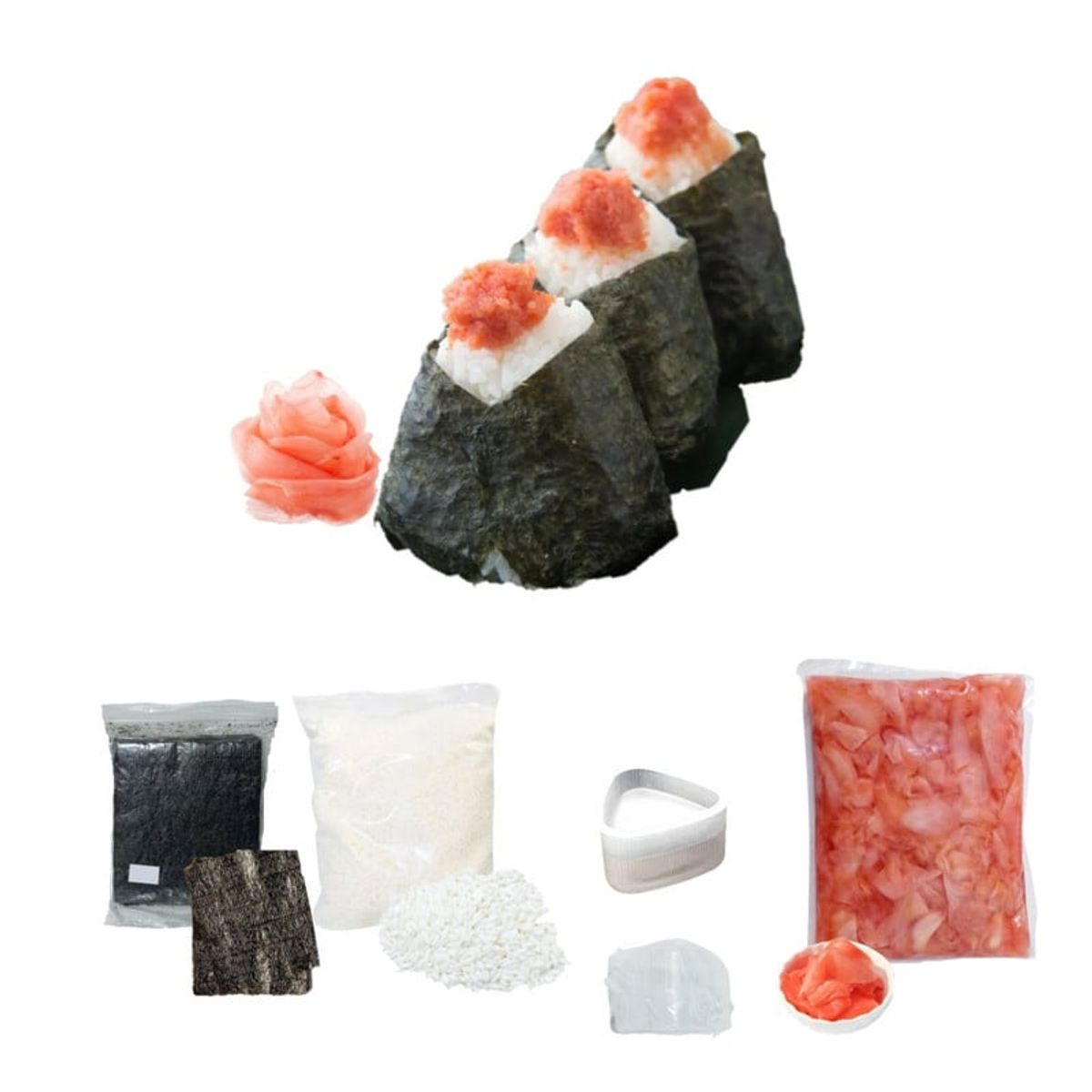GENERICO - Pack Onigiri Gari 4u Molde Jengibre Encurtido Arroz Nori