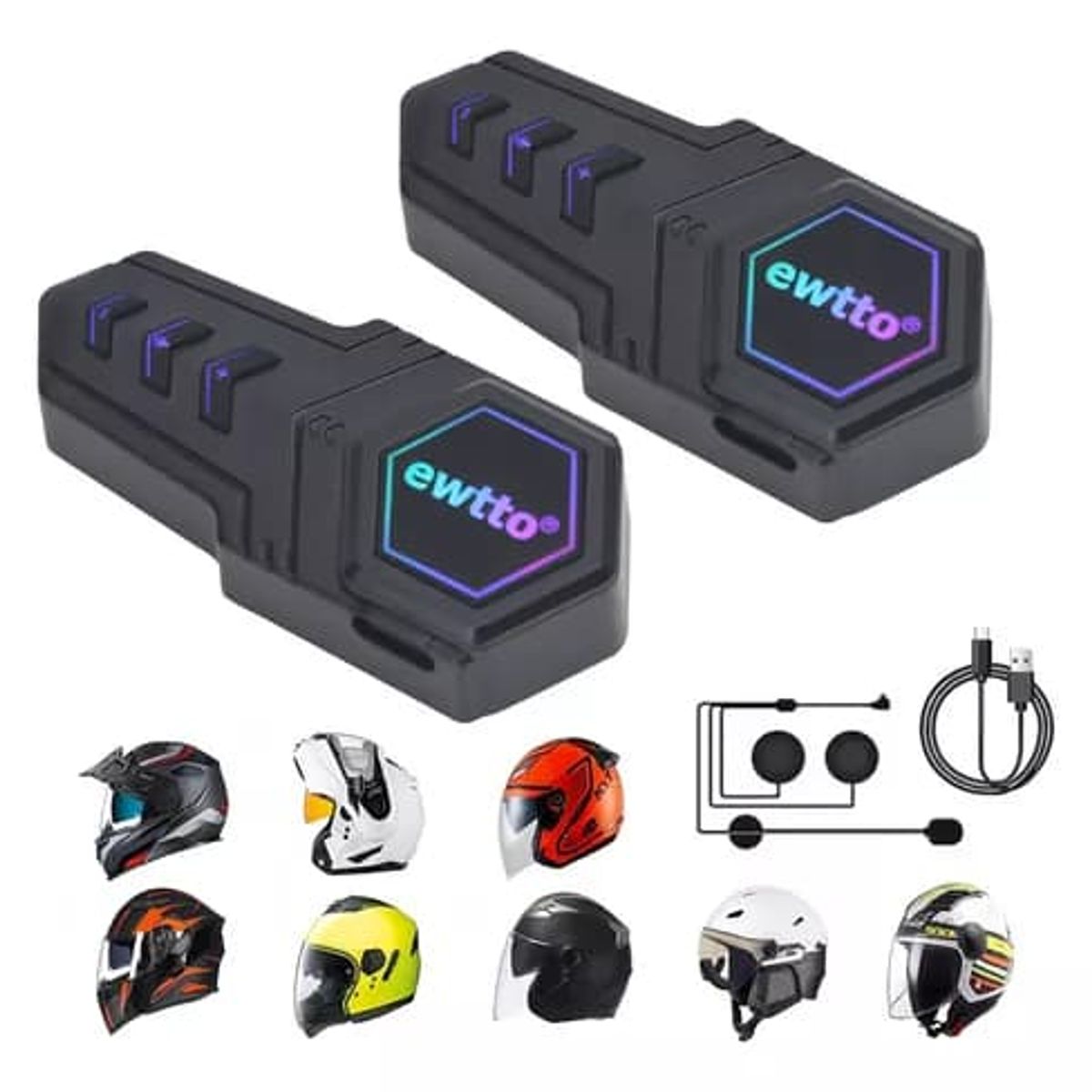 EWTTO - Bluetooth Para Casco De Moto Ewtto IMPERMEABLES