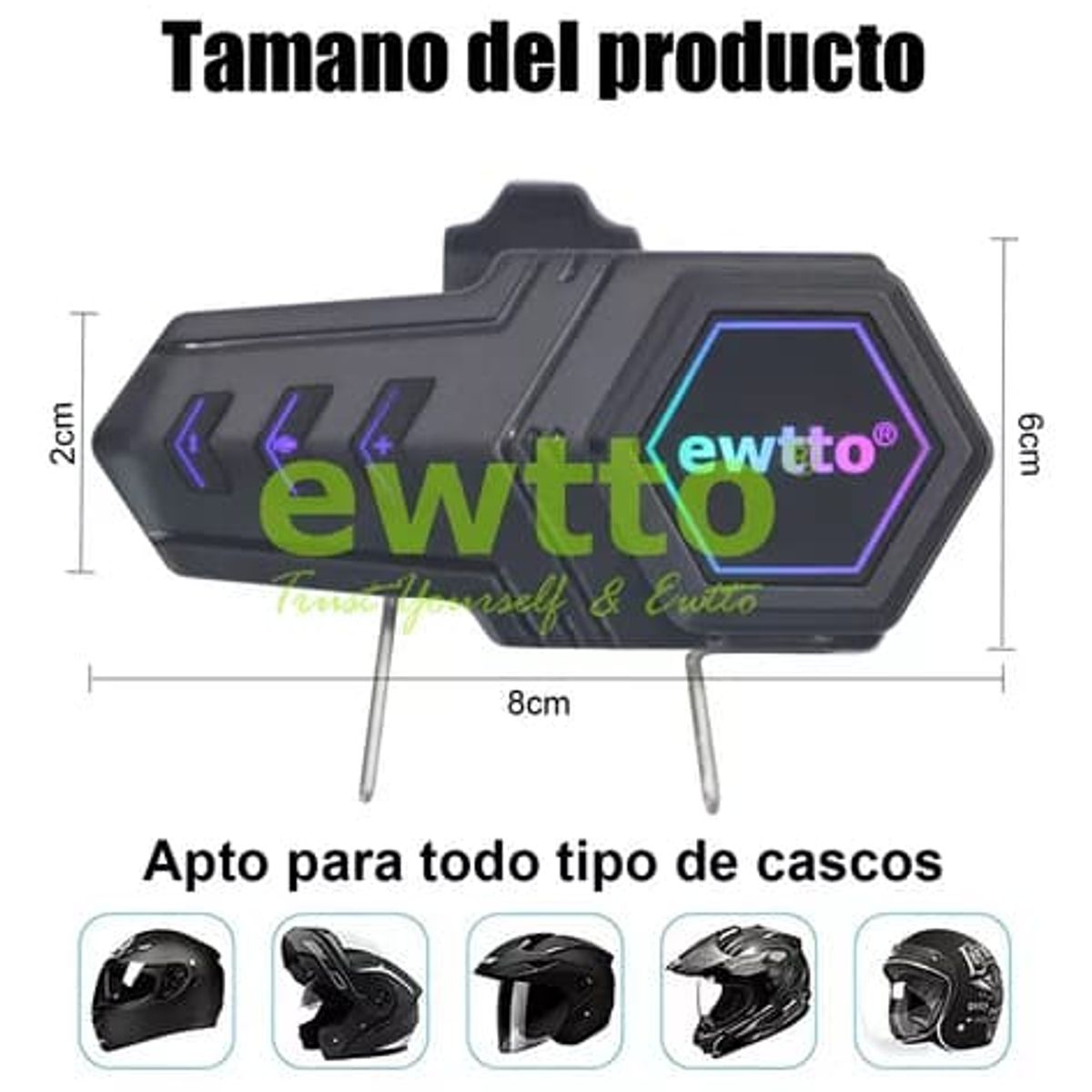 EWTTO - Bluetooth Para Casco De Moto Ewtto IMPERMEABLES