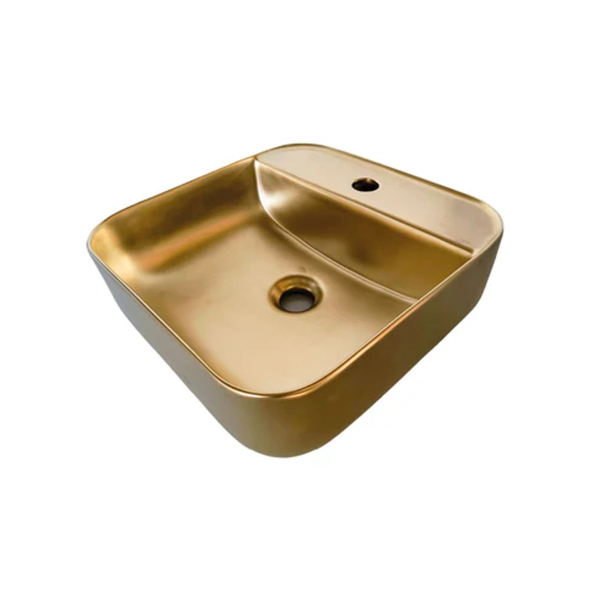FRATELLI - Bowl de Loza Mod Cuadrado Dorado Matte 38x38x14cm