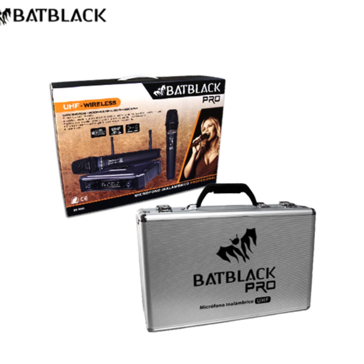 BATBLACK - Micrófono Inalámbrico Profesional Batblack BT-M43 PRO