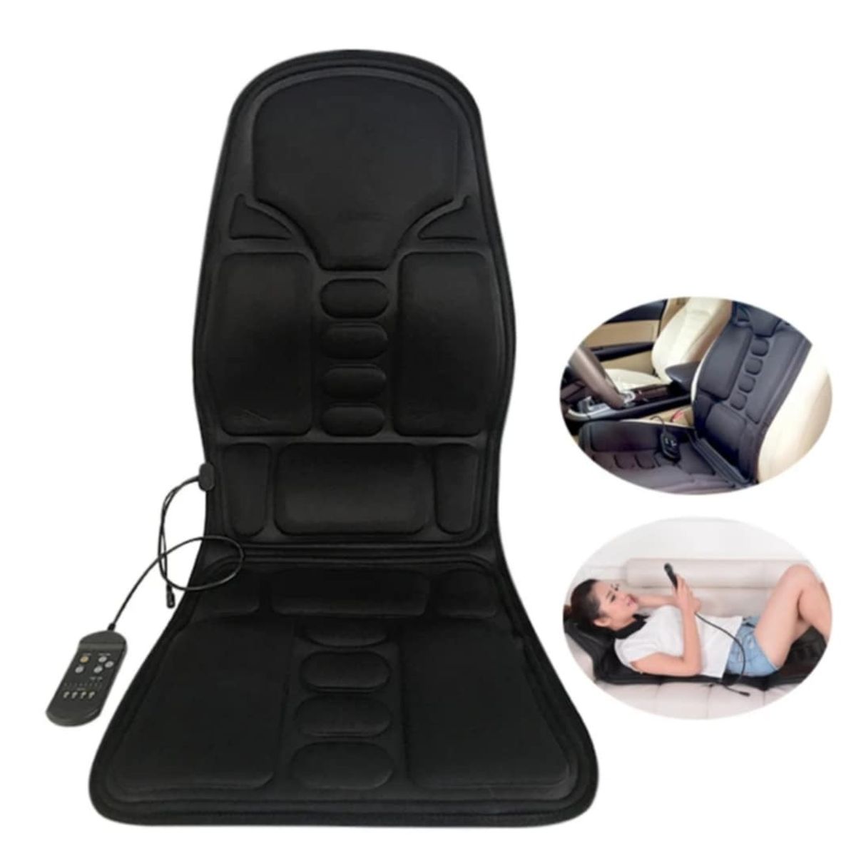 GENERICO - Asiento Masajeador de Espalda para Auto Camioneta Oficina Hogar