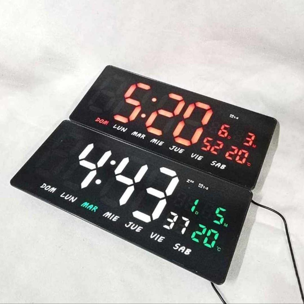 GENERICO - Reloj Digital LED de Pared con Calendario Fecha Temperatura
