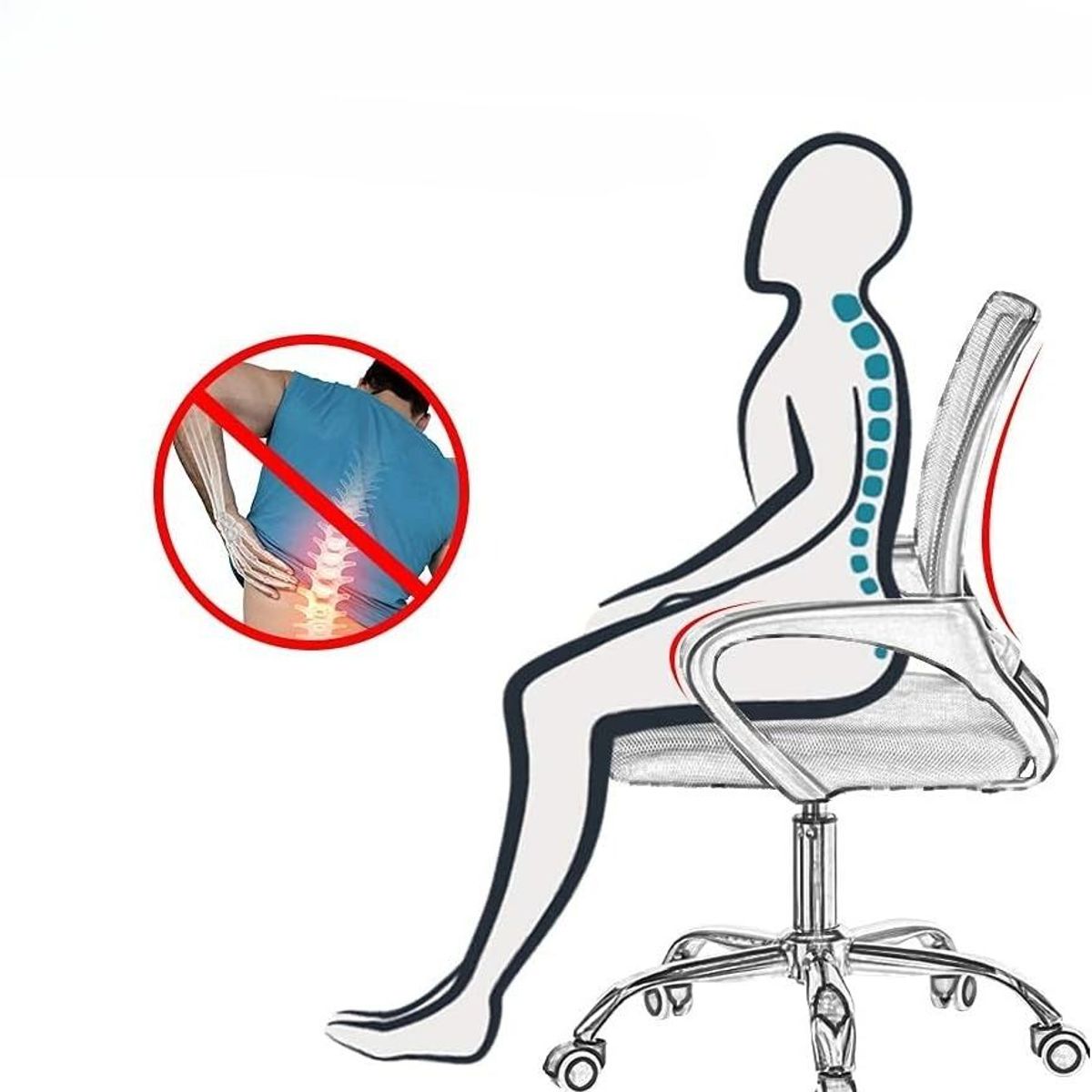 GENERICO - SILLA DE ESCRITORIO ERGONÓMICA EJECUTIVA PREMIUM VERDE