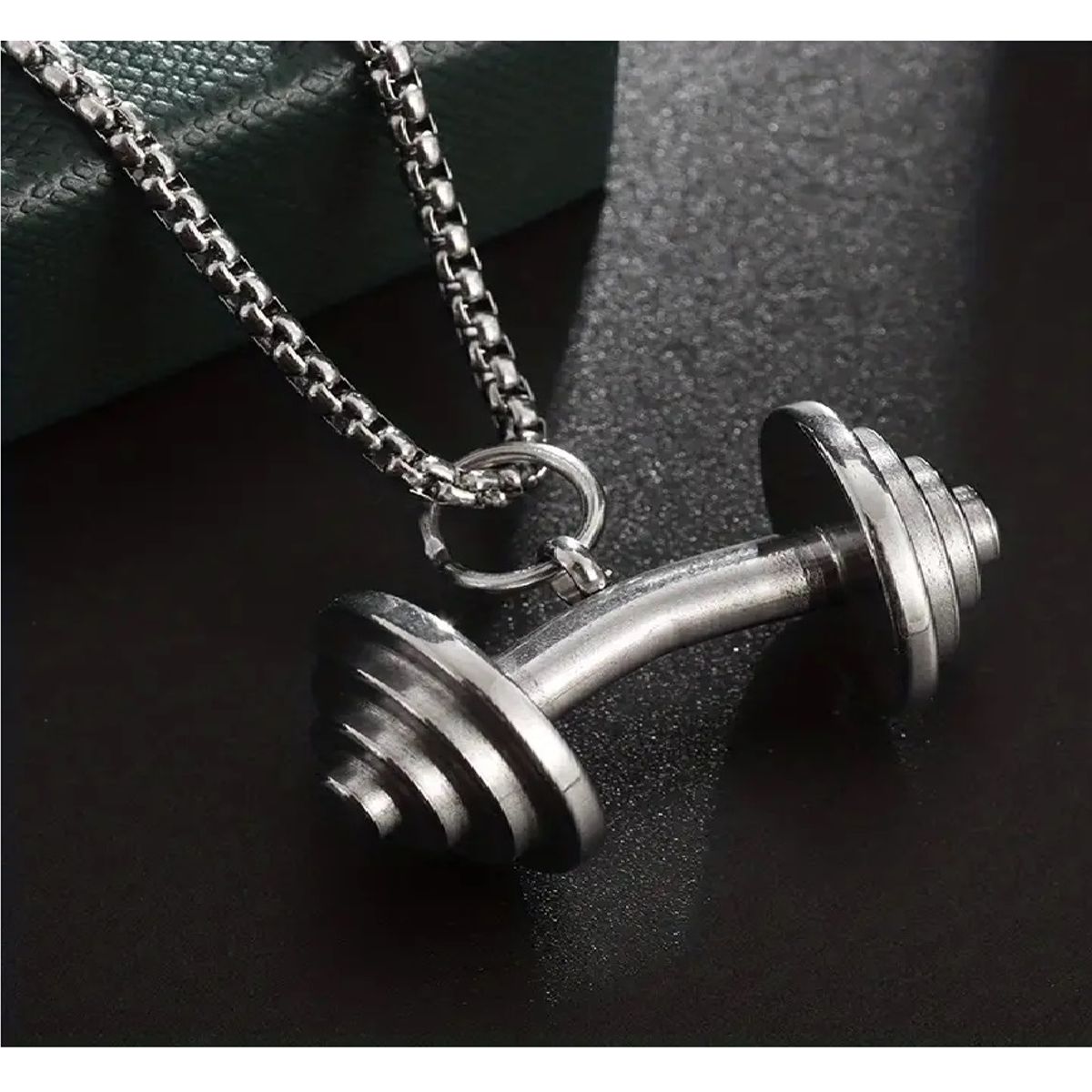 OEM - Collar Hombre Mancuerna Pesa Fit Gym Acero Inoxidable 316L