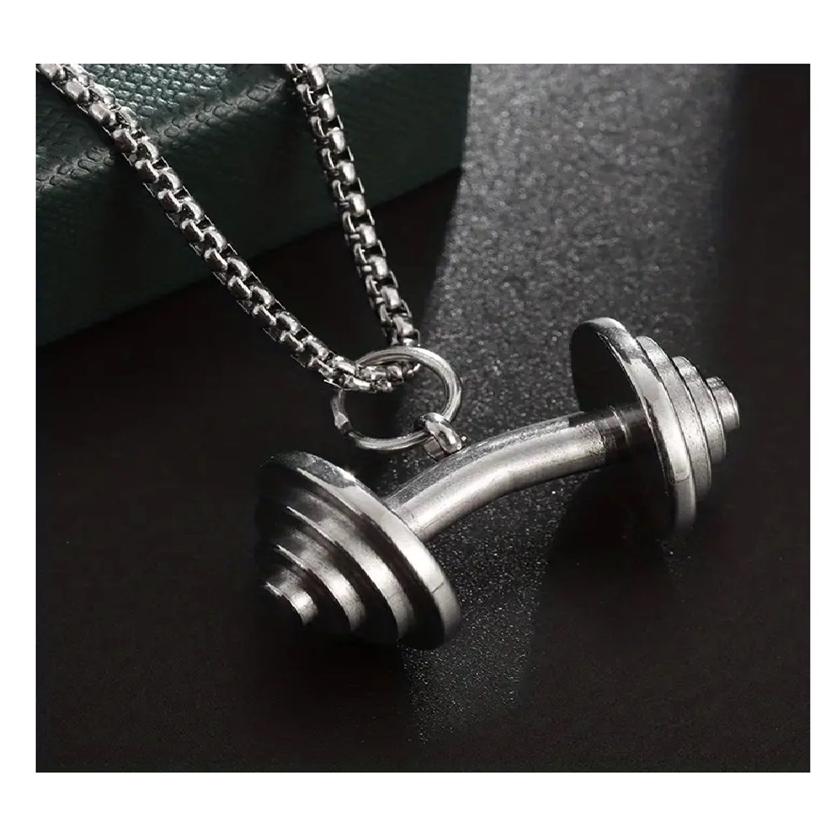 OEM - Collar Hombre Mancuerna Pesa Fit Gym Acero Inoxidable 316L