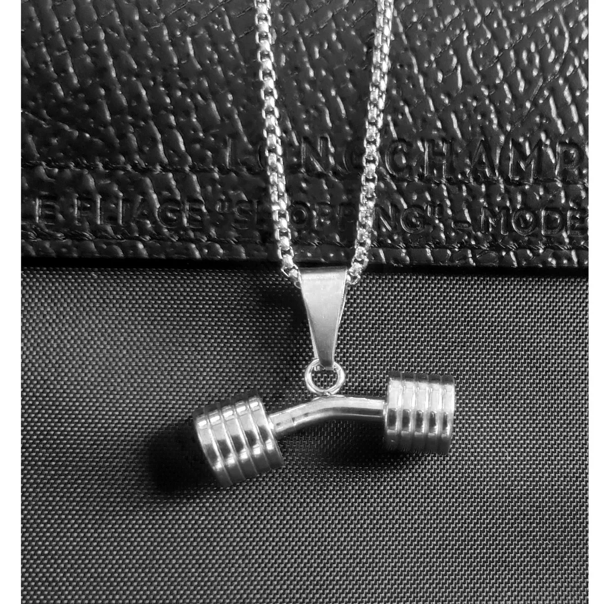 OEM - Collar Hombre Mancuerna Pesa Fit Gym Acero Inoxidable 316L x SAN VALENTIN