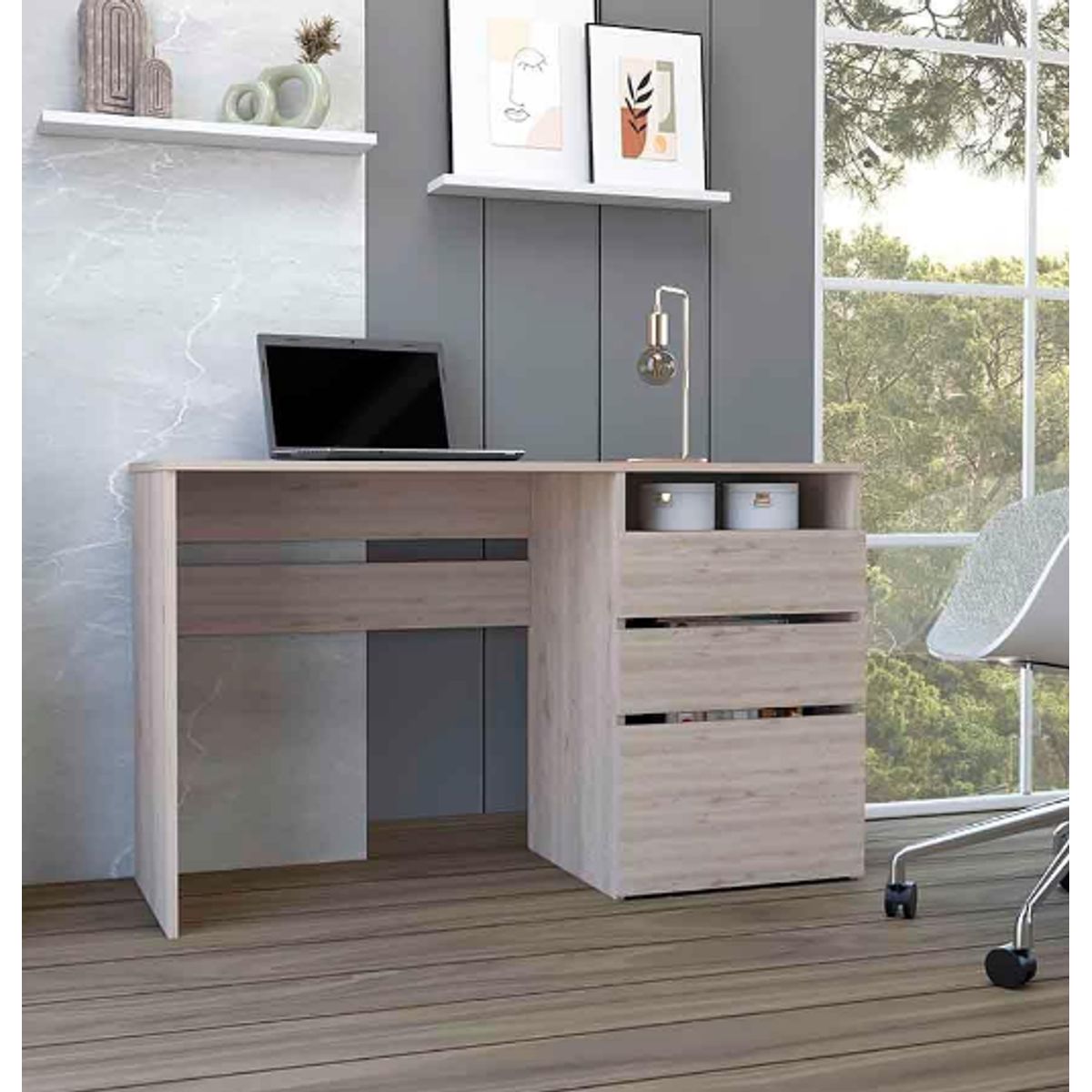 NACION MUEBLES - ESCRITORIO NACION MUEBLES MARADONA COLOR MADERA CLARA