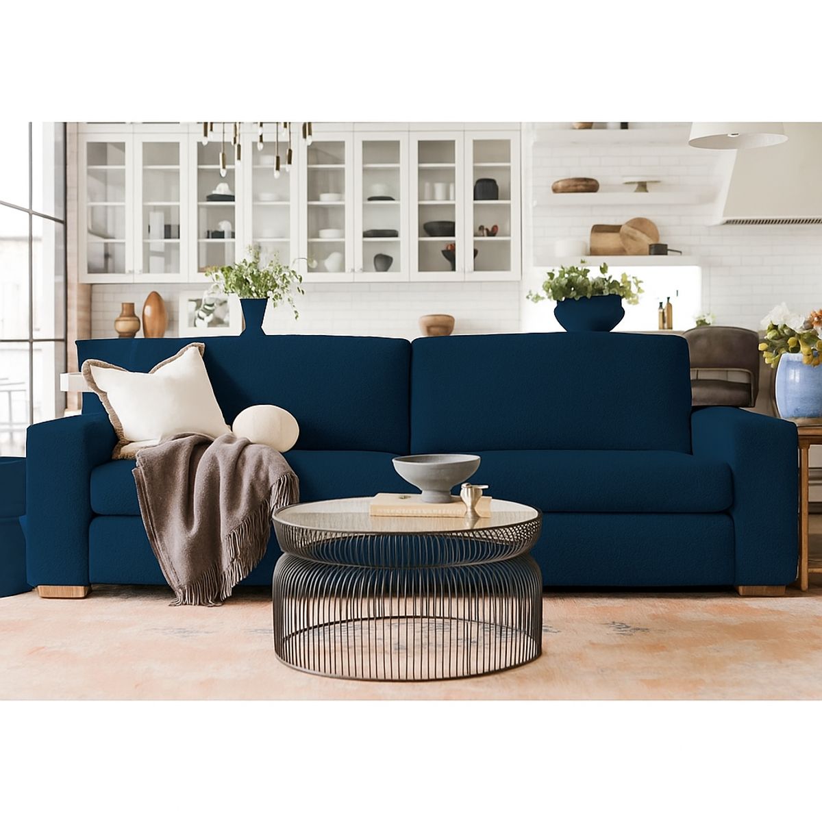 GENERICO - Sofá 2 Cuerpos Catania - Azul Oscuro