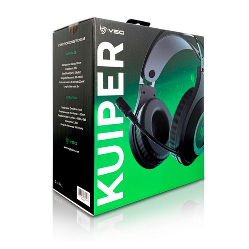 LOGITECH - AUDIFONO GAMING VSG KUIPER VG-HP811 BLACK LED GREEN