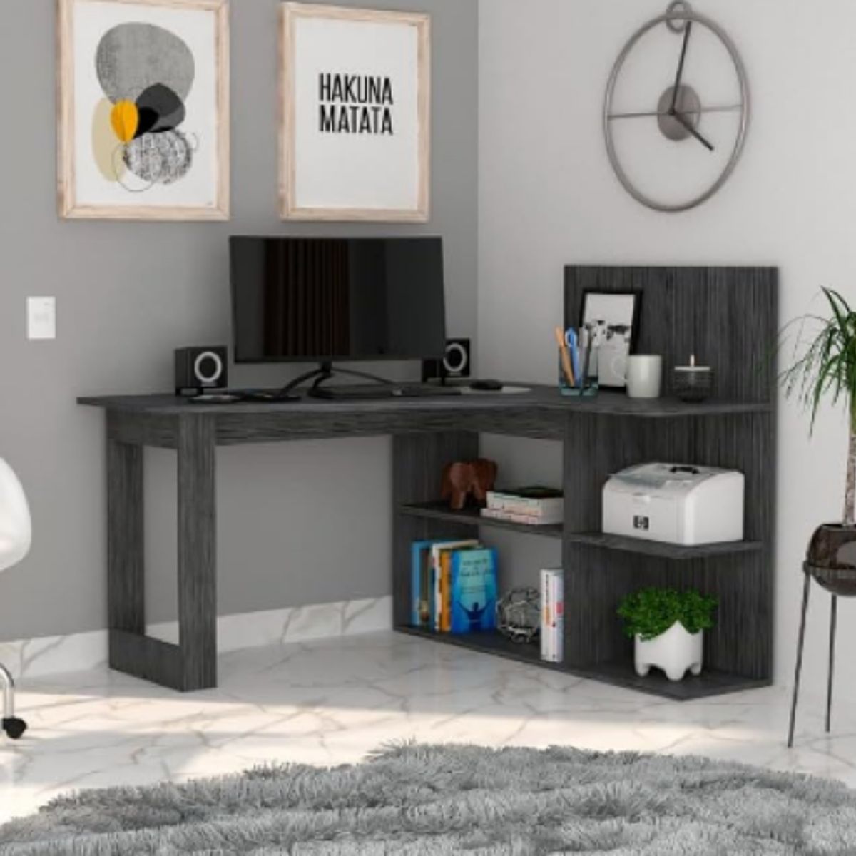 NACION MUEBLES - ESCRITORIO NACION MUEBLES HEIDI COLOR GRIS OSCURO