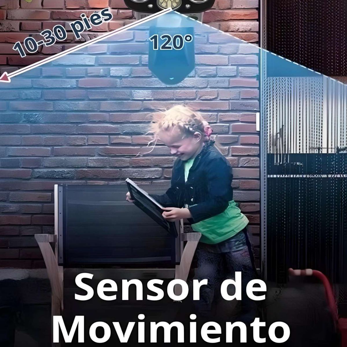 GENERICO - REFLECTOR SOLAR FOCO SENSOR 77 LUZ LED IP65 CÁMARA SIMULADA CON CONTROL