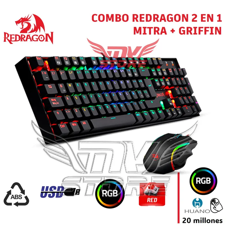 REDRAGON - COMBO REDRAGON 2 EN 1 MITRA + GRIFFIN ESPAÑOL K551