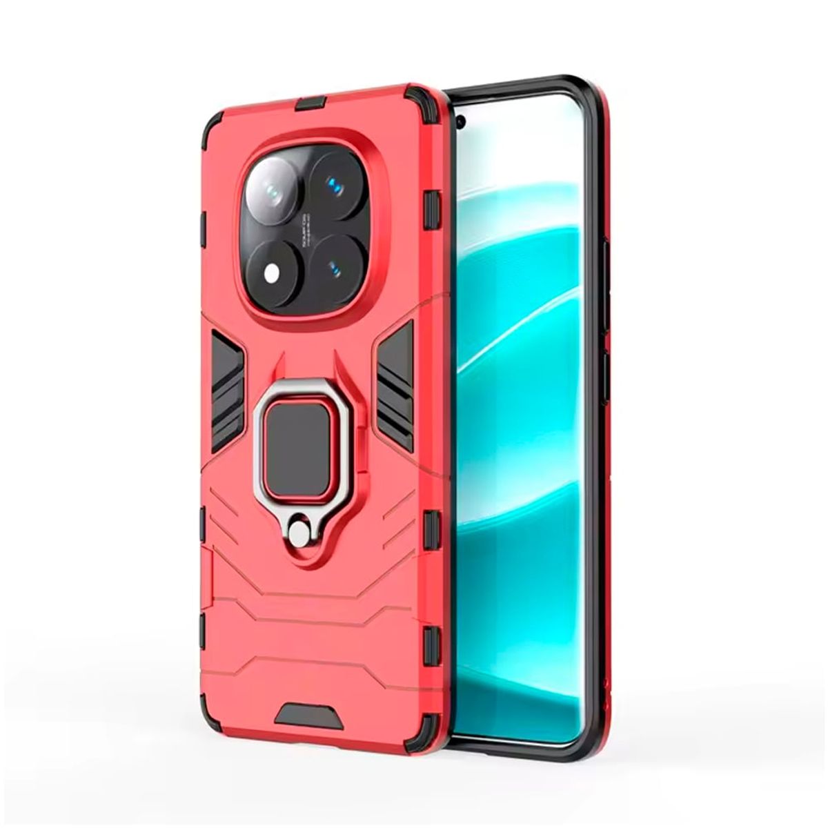 GENERICO - Case Funda Anti-Impacto Hibrido XIAOMI REDMI NOTE 14 PRO 5G - Rojo