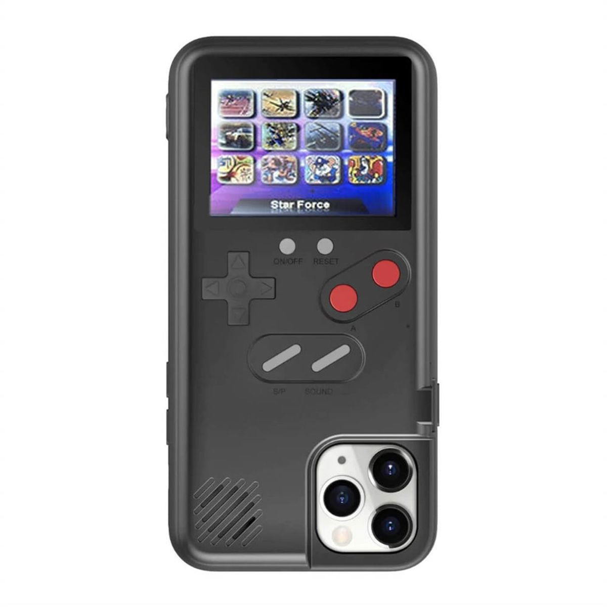 GENERICO - Carcasa Case iPhone 14 Retro Gamer 36 Juegos Negro