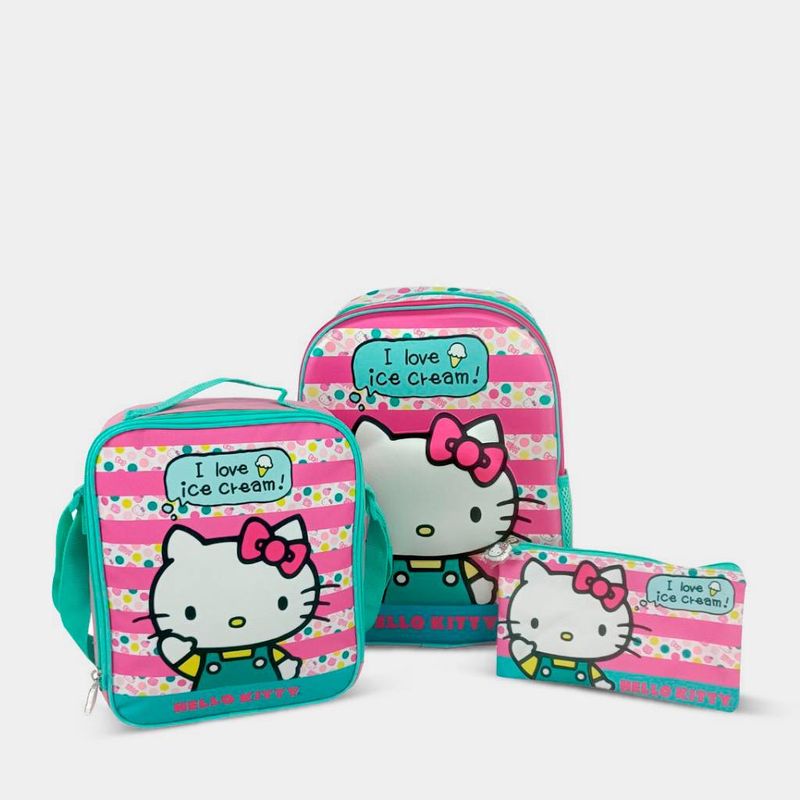 SCOOL - SET 3P MOCHILA ESCOLAR PARA NIÑOS SCOOL 803973 HELLO KITTY