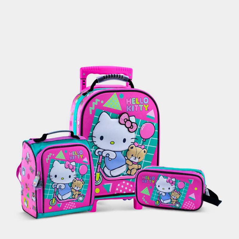 SCOOL - SET 3P MALETA ESCOLAR PARA NIÑOS SCOOL 803792 HELLO KITTY