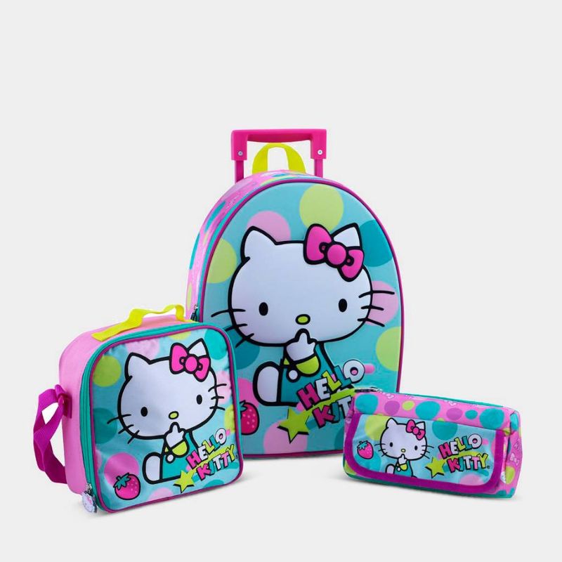 SCOOL - SET 3P MALETA ESCOLAR PARA NIÑOS SCOOL 803877 HELLO KITTY