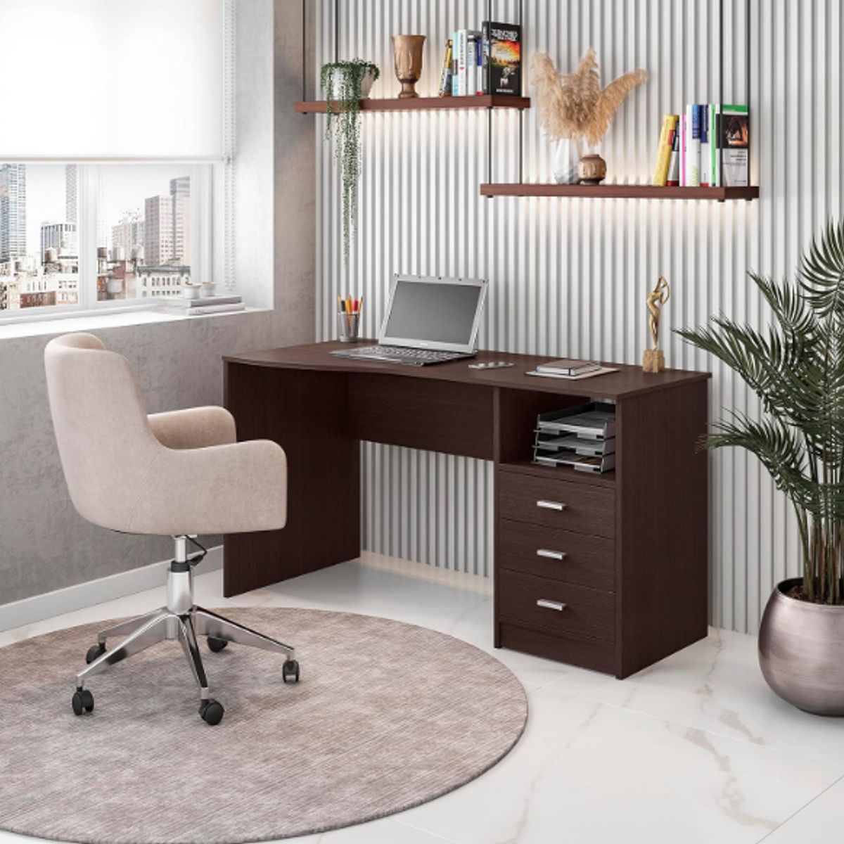 NACION MUEBLES - ESCRITORIO NACION MUEBLES FATIMA COLOR MARRÓN