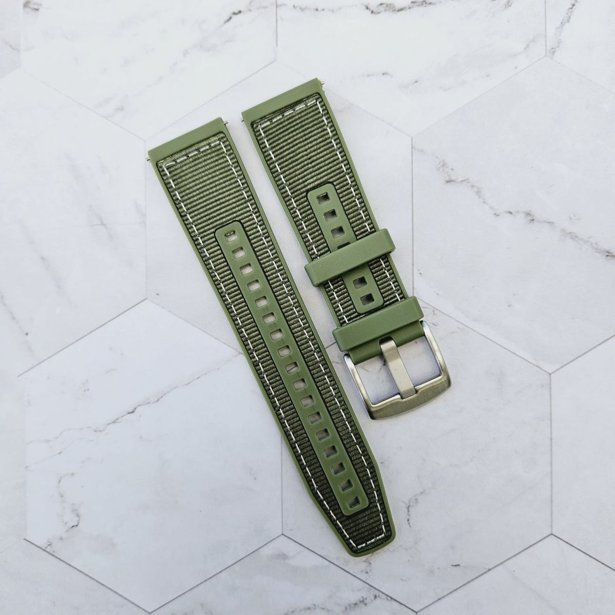 GENERICO - Correa Nylon con Silicona para XIAOMI WATCH S3 - Verde