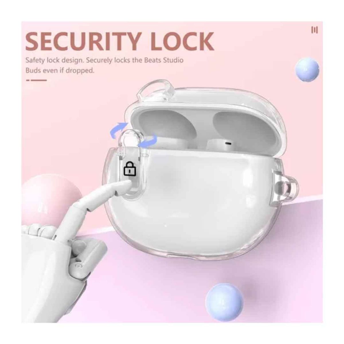GENERICO - Funda Case Transparente Para Audifonos Beats Studio Buds