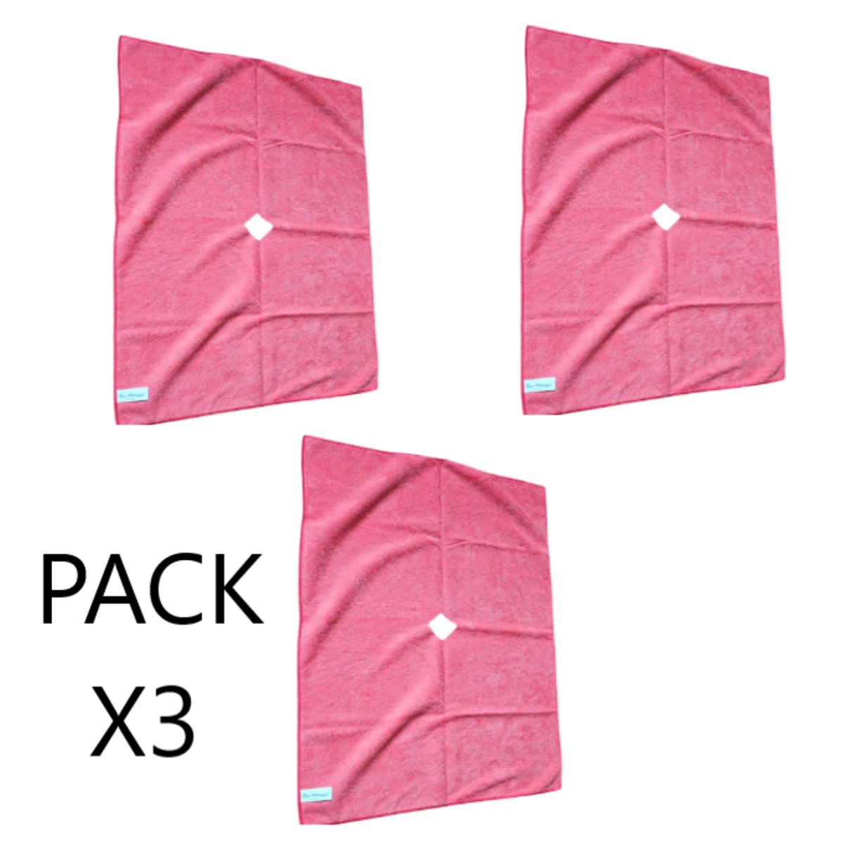 GENERICO - TRAPEADOR PAÑO DE LIMPIEZA DE MICROFIBRA 50X70CM PACK X3