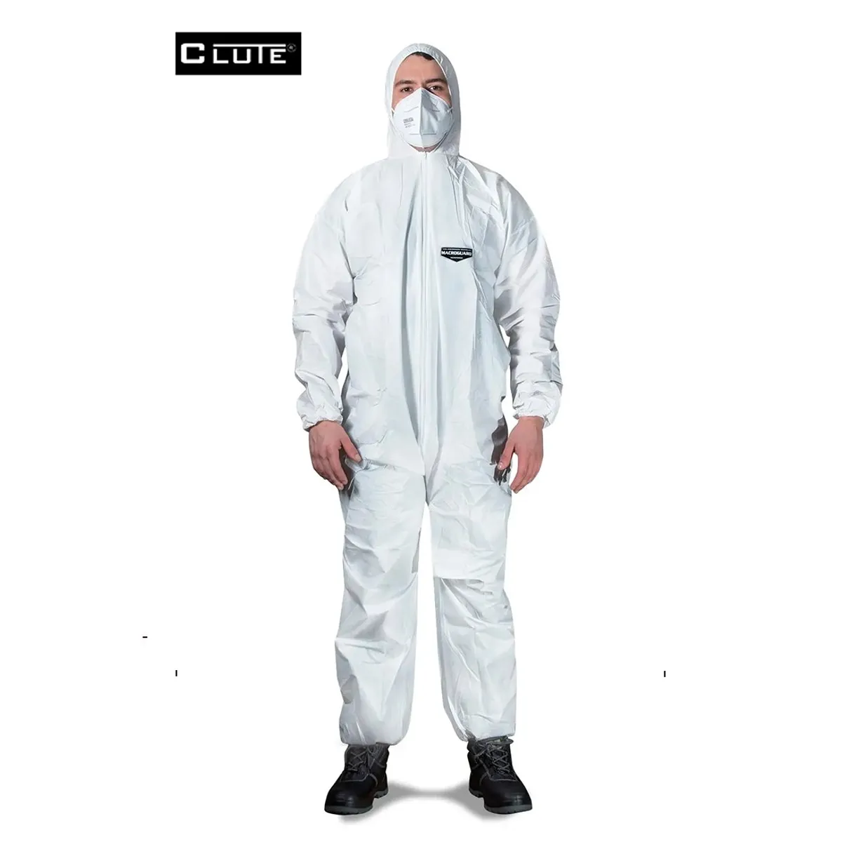 CLUTE - Pack 5 und Traje Buzo Desechable Macroguard Profesional Clute talla XL