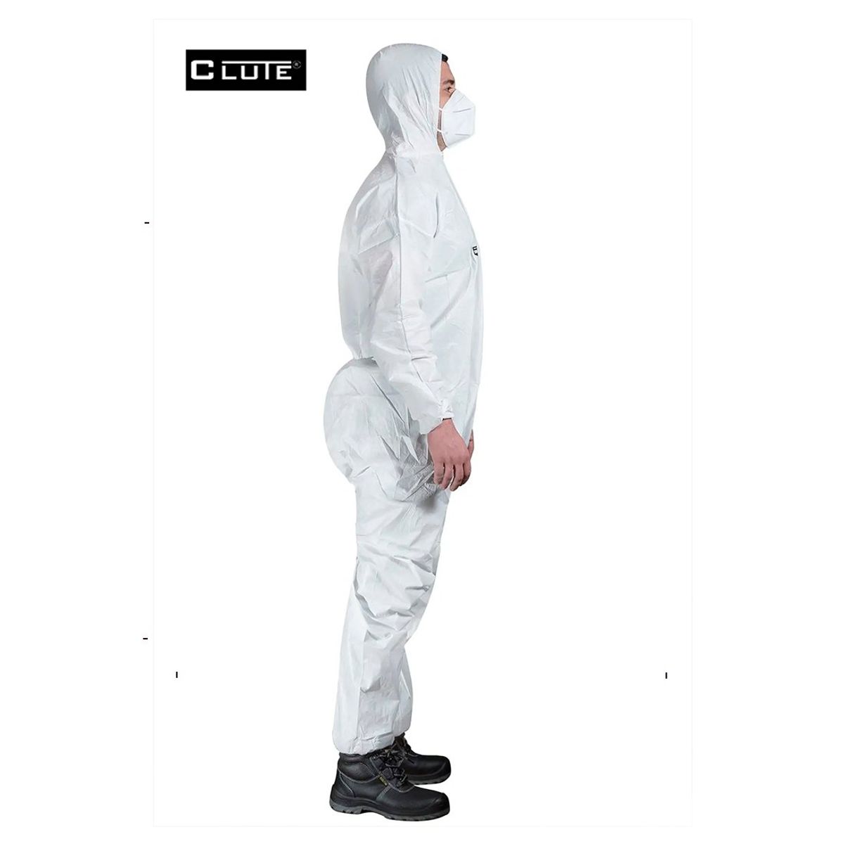 CLUTE - Pack 5 und Traje Buzo Desechable Macroguard Profesional Clute talla XL