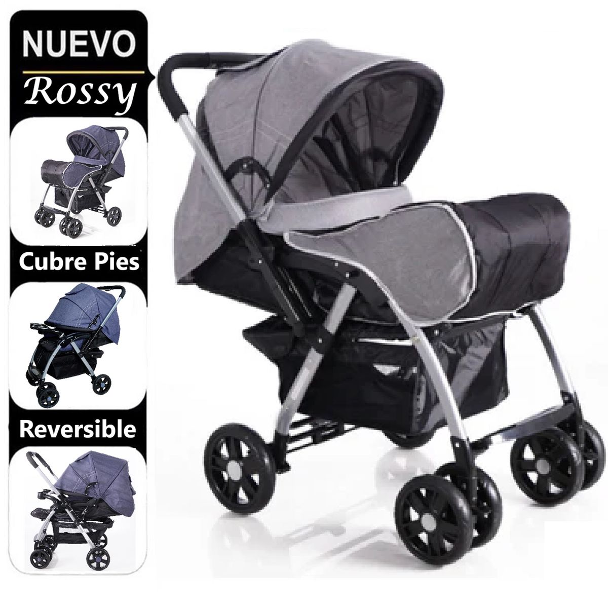 EBABY - Coche de Paseo Rossi GRIS