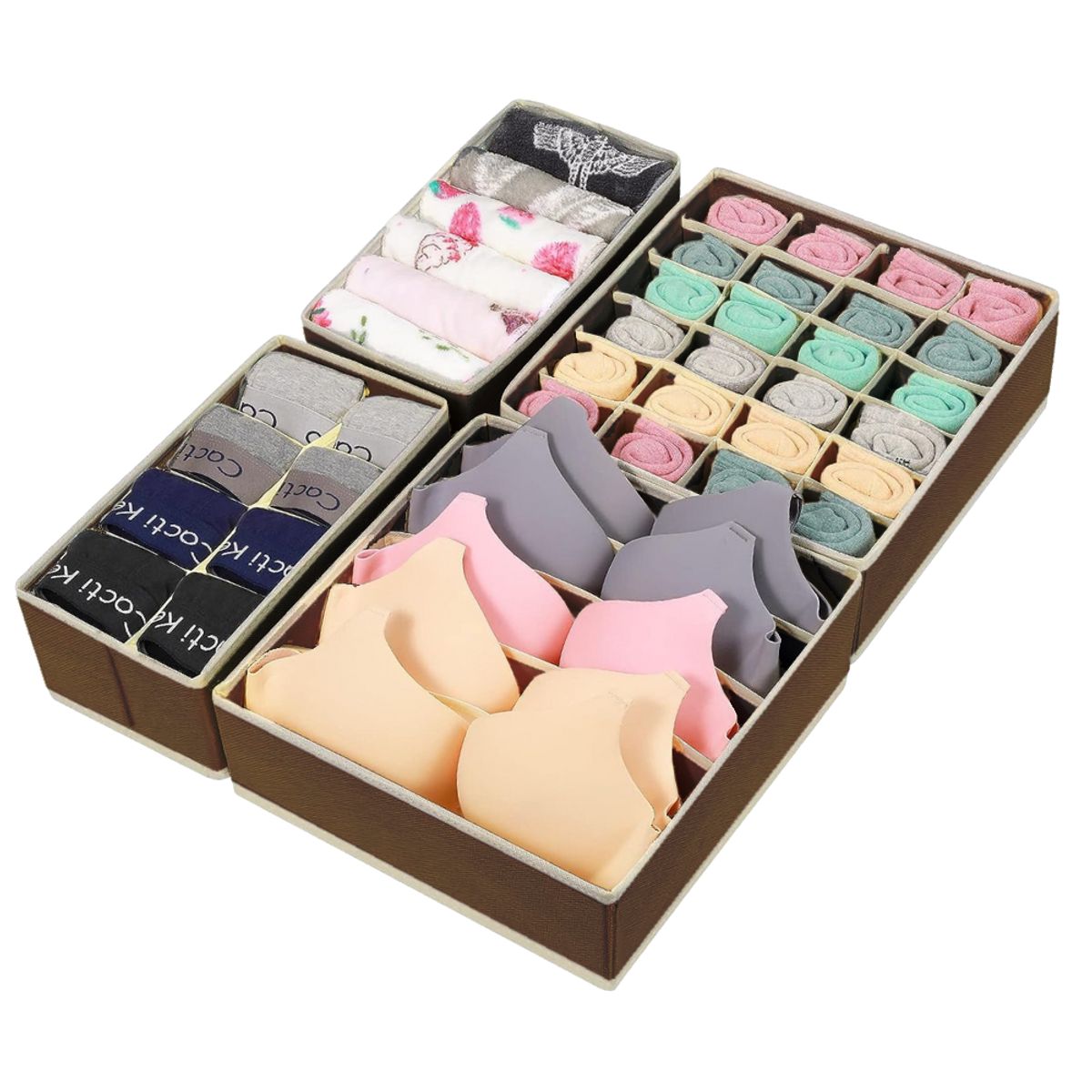 HYGGE - Set de 4 Organizadores de Ropa Interior Plegables para Cajón