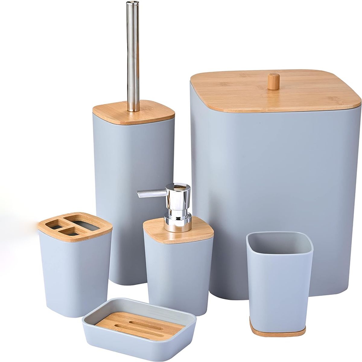 HYGGE - Juego de Accesorios para Baño 6 Piezas Cuadrado