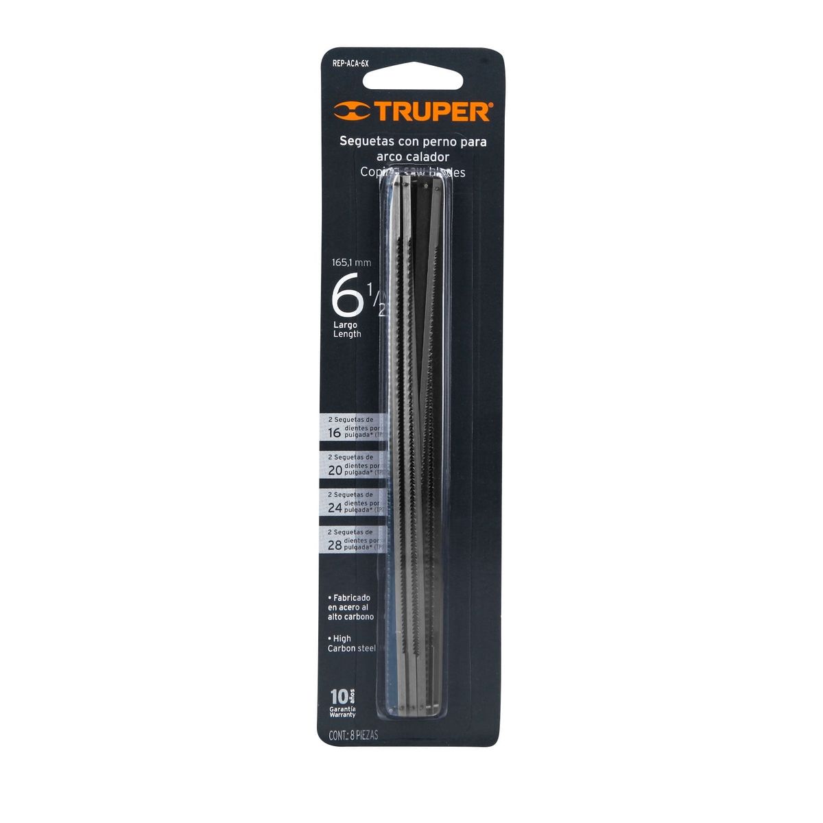 TRUPER - Blíster con 8 seguetas de repuesto para ACA-6X, Truper