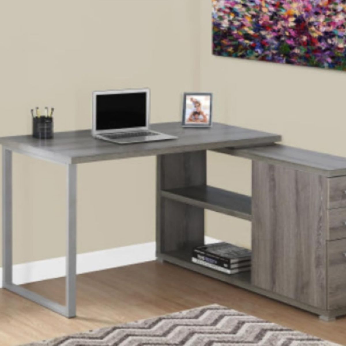 NACION MUEBLES - ESCRITORIO NACION MUEBLES KIARA COLOR GRIS CLARO